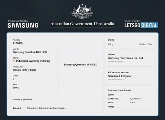 三星申请MiniLED商标；乾照15亿投Mini/MicroLED芯片项目；弹性印模MicroLED微转印技术