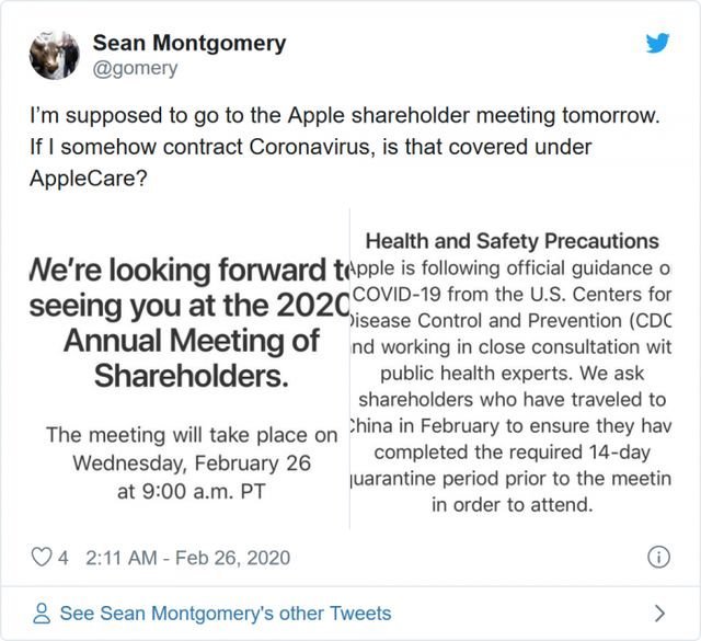 苹果向股东大会参与者发出安全警告iPhone销量中国受挫