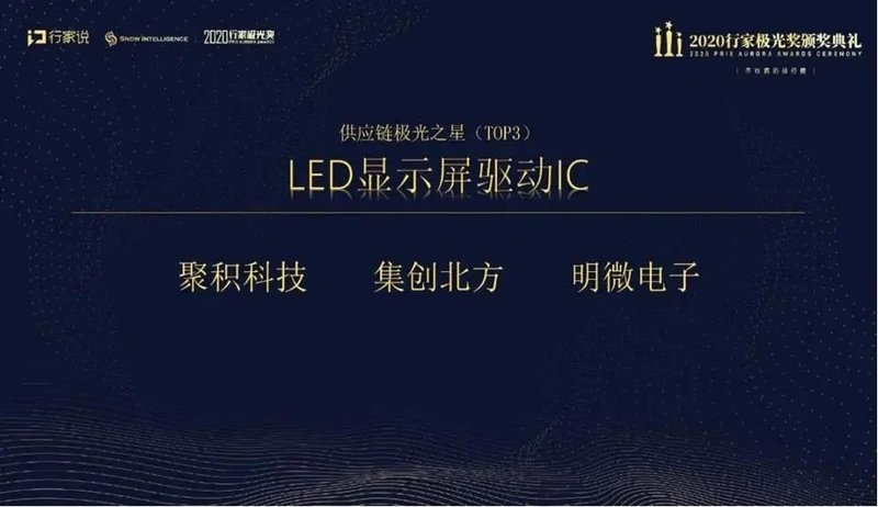 【行家极光奖揭晓】LED显示屏驱动IC供应链之星TOP10