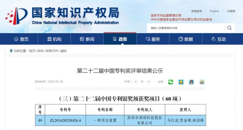 喜报丨国家级荣誉+1，洲明斩获中国专利银奖！