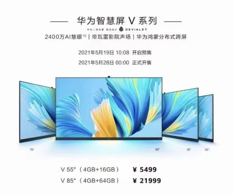 华为发布28.2寸超4K显示器、55/65寸智慧屏、16寸2.5K屏Matebook16