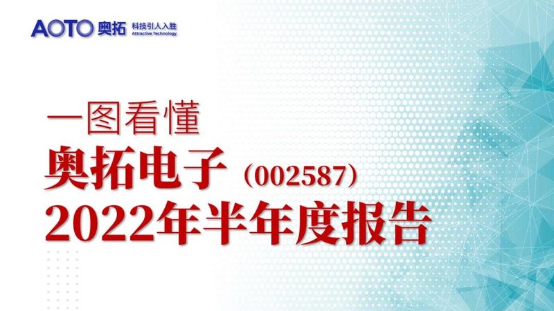 一图看懂奥拓电子2022年半年度报告