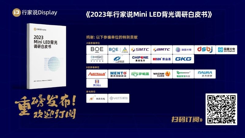 21家企业联合参编！《2023 Mini LED背光调研白皮书》重磅发布