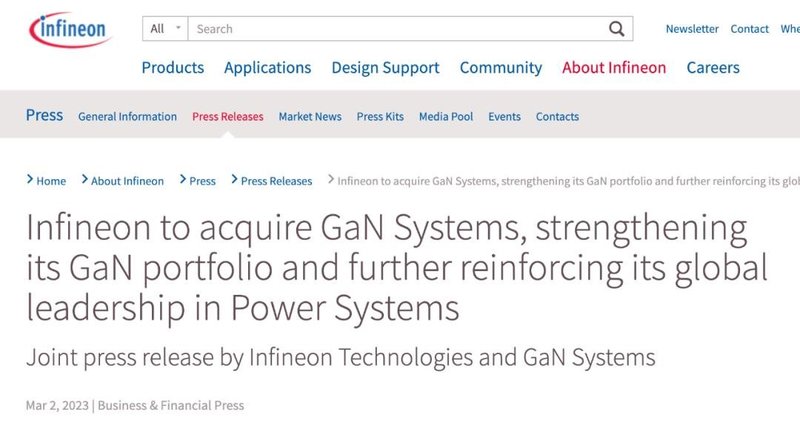 总价57.4亿！英飞凌收购GaN Systems
