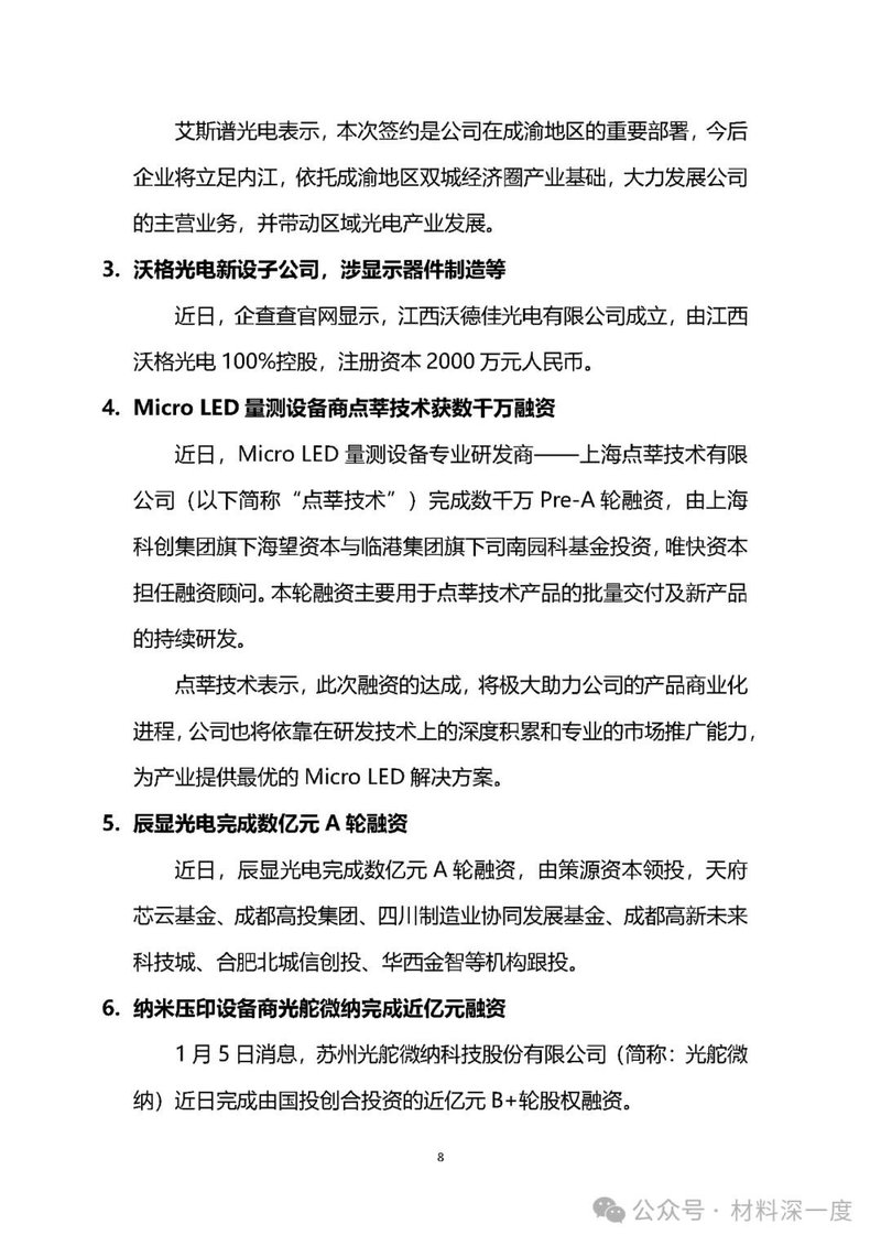材料深一度|2024年1月份LED产业信息简报