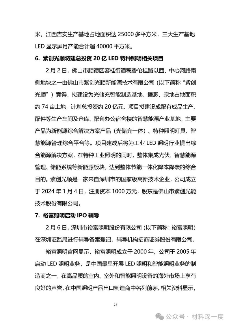 材料深一度|2024年2月份LED产业信息简报