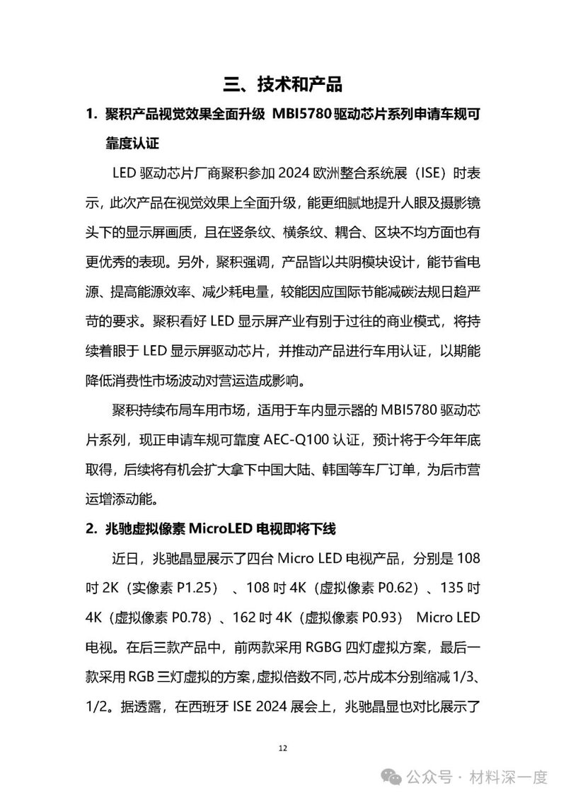 材料深一度|2024年2月份LED产业信息简报