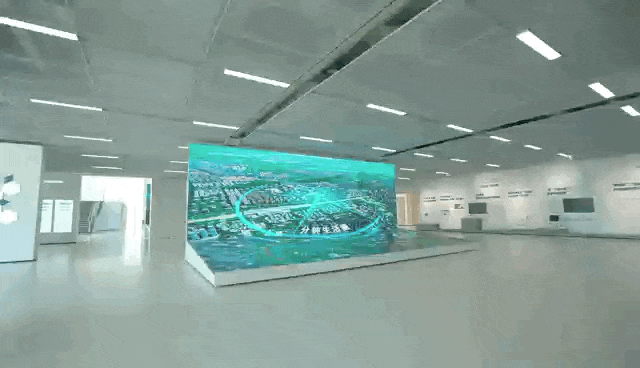 联建光电近1000㎡LED机械屏落地