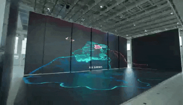 联建光电近1000㎡LED机械屏落地