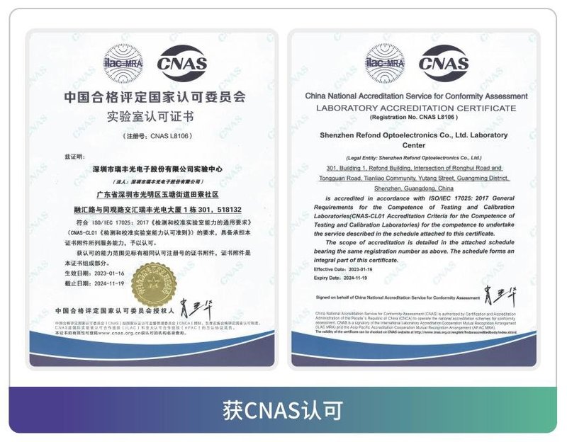 品质至上｜瑞丰光电CNAS认证国家级检测实验室