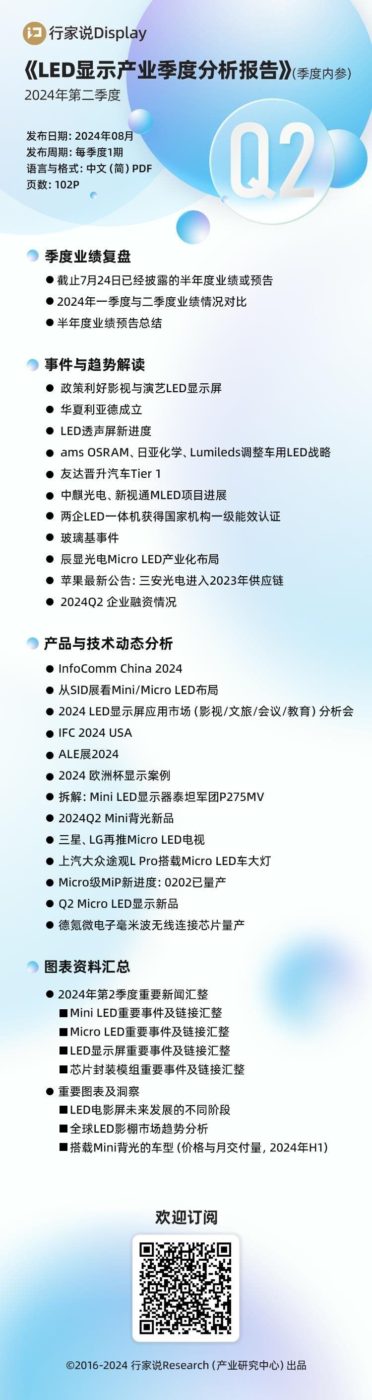 《LED 产业季度分析报告Q2（2024）》出刊！
