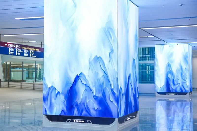 2032㎡！雷曼LED大屏点亮西安咸阳国际机场，带您沉浸式体验“冲上云霄”