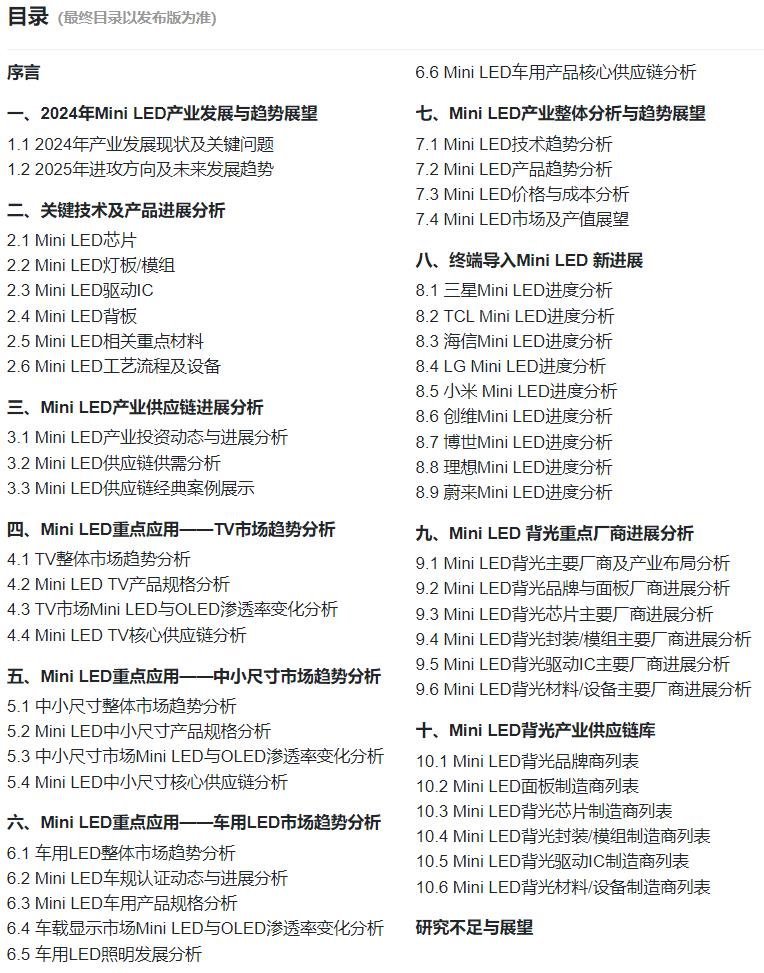 高科华烨Mini BLU项目开启招标
