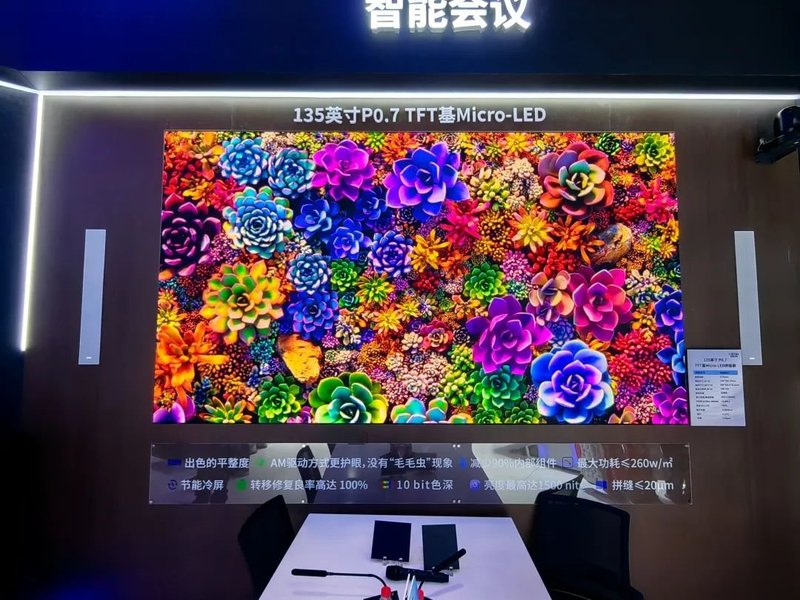 从商显到家庭影院，辰显光电发布多款TFT基Micro-LED新品